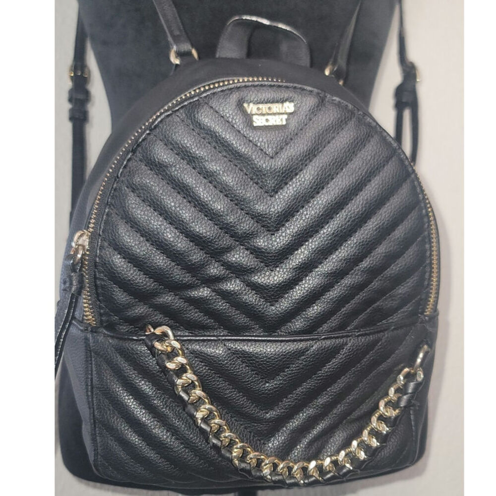 Black Quilted Mini City Backpack from Victoria's Secret